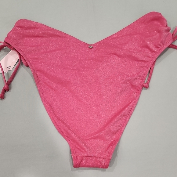 Victoria's Secret Glittery Metallic Pink High-Cut Bikini - Picture 6 of 8
